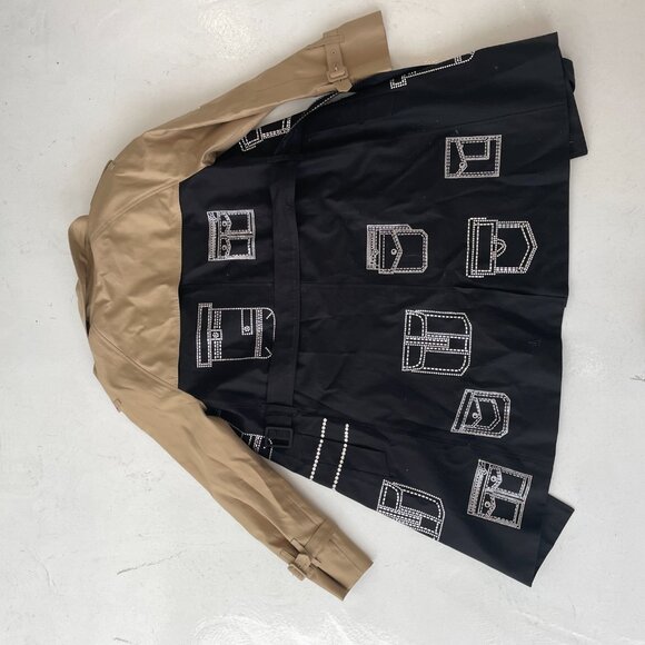 Libertine Pocket Talk Crystal Belted Trench Coat - Picture 8 of 8